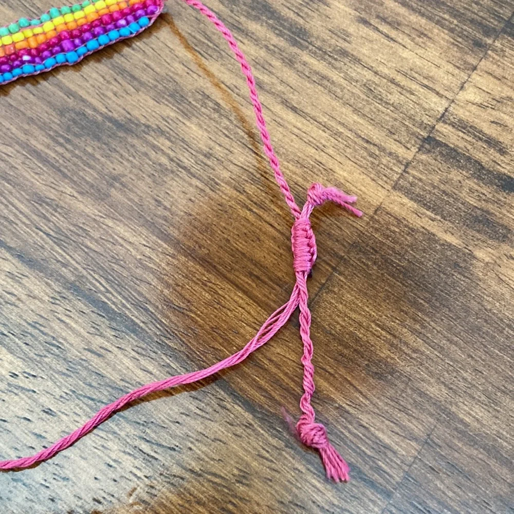 Y2K Rainbow Beaded Choker Necklace Boho 1990s 2000s Lizzie McGuire One Size EUC